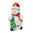 thumbnail image 2 of Lighted Snowmen Figurines Christmas Ornament Holiday Present Desktop Decor Party A Red, 2 of 9