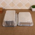 thumbnail image 2 of Lot de 10 Plats en Papier D\'aluminium Accessoires Ménagers Jetable Grande Capacité Contenant Alimentaire Rectangulaire Plaque de Cuisson Plat à Usage Unique 700 ml Couvercle, 2 of 8