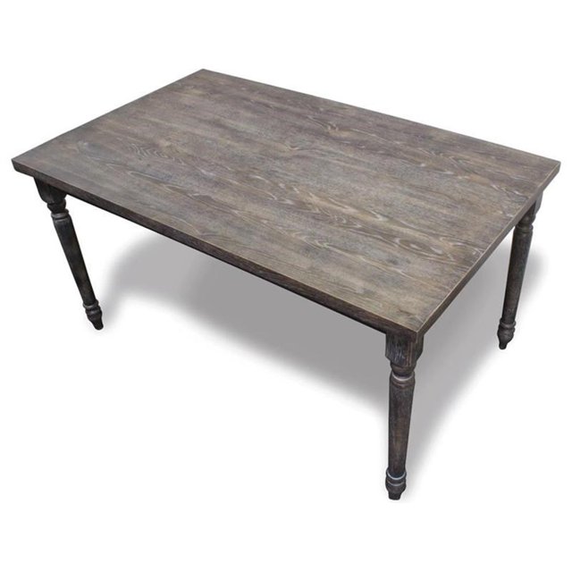 Best Master Table de Salle à Manger Demi-Bouleau de Style Transitionnel avec Dessus en Bois, Gris Fumé