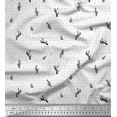 thumbnail image 1 of Soimoi Velvet Fabric Brush Stroke & Cactus Tree Print Sewing Fabric Yard 58 Inch Wide, 1 of 3