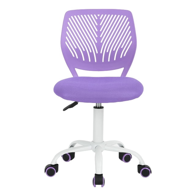 FurnitureR Carnation Swivel Teen Plastic and Mesh Task Chair in Purple