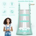 thumbnail image 4 of Patiojoy 3-in-1 Kids Dolphin Slide Baby Play Climber Set W/ Basketball Hoop Green, 4 of 7