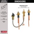 thumbnail image 4 of Delta Faucet Robinet Romain à Valve d'Entrée Rugueuse pour Robinet de Bain de Baignoire Romaine à 2 Poignées Delta avec Douches à Main R4707, 4 of 4