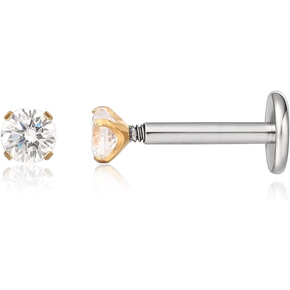 Limerencia 18g Titanium Internally Threaded Tragus Piercing Jewelry Nose Studs Earring for Women or Men