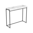 thumbnail image 3 of Safdie & Co. Console Table, White Marble Tray Top & Black Metal Legs., 3 of 4
