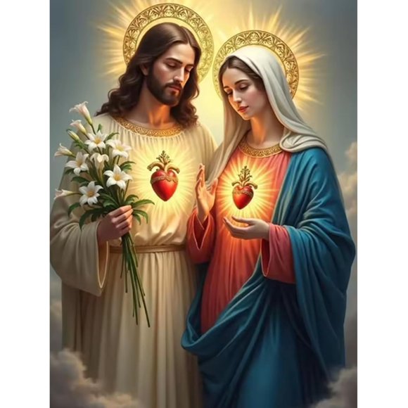 kit de Peinture par Numéros pour Adultes, 16x20 Pouces, Ensemble de Peinture à l'Huile DIY "Heart of Mercy", Adapté aux Débutants, kit de Peinture Acrylique par Numéros, Décoration Murale pour la Maison, Sans Cadre., Rouge2, 16*20/encadré