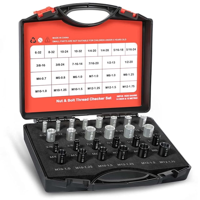 Écrou et Ensemble – Trousse d'Outils d'Inspection des Fils de 26 Tailles