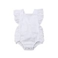 thumbnail image 1 of SUNSIOM Bébé Fille Combinaison Sans Manches Volant Solide Romper Tenue d'Été, 1 of 5