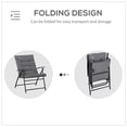 thumbnail image 4 of Outsunny Foldable Lounge Chair, Fabric Upholstered Recliner, Outdoor Lounger with Armrest, Metal Frame Camping Beach Chair for Poolside, Deck, Backyard, Grey, 4 of 10