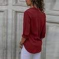 thumbnail image 4 of Timegard Button down Shirts for Women Plus Size Chiffon Lapel Neck Long Sleeve Tops Work Office Blouse, 4 of 6