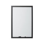 Magnetic Dry-Erase Board, Black MDF Frame, 18" X 24"