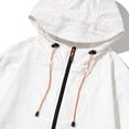 thumbnail image 3 of Maqroz Veste de Soleil pour Homme UPF 50++ à Capuche à Fermeture Éclair Intégrale Protection UV SPF Rafraîchissante Légère avec Poches Été Ajustable Séchage Rapide Veste de Sport de Piste Randonnée Pêche Plein Air Blanc TTG, 3 of 4