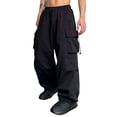 thumbnail image 2 of Mens Casual Waist Color Phone Pocket Pants Sports Hat Multi Woven Work Pants Cargo Pocket Foot Rope Solid Cargo Pants Relaxed Fit Pants Street Cargo Tie Pocket Pants Men Mens Cargo Pants, 2 of 9