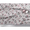 thumbnail image 2 of Soimoi Gray Poly Georgette Fabric Red Berries & Leaves Decor Fabric Printed Yard 42 Inch Wide, 2 of 3