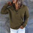thumbnail image 3 of XZNGL Womens Hooded Solid Color Long-sleeved Sweatshirt Casual Blouse Pullover Tops, 3 of 8