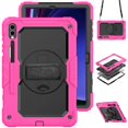 thumbnail image 1 of For Samsung Galaxy Tab S9 S8 Ultra 14.6 S7 Plus FE 12.4 11 inch Case Shockproof Kids Stand Tablet Cover+PET Film+Shoulder Strap BK-ROS S8 Plus 12.4 inch, 1 of 6