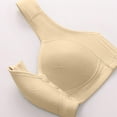 thumbnail image 4 of Comfortable Bra - Women's Non Steel Ring Style Printed Gathered Middle Button Breathable Underwear Daily Bra - Yellow, 4 of 6