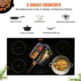 thumbnail image 2 of VEVOR Electric Cooktop, 5 Burners, 36'' Induction Stove Top, Built-in Magnetic Cooktop 9200W, 9 Heating Level Multifunctional Burner, LED Touch Screen w/ Child Lock & Over-Temperature Protection, 2 of 9
