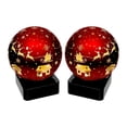 thumbnail image 3 of Led Rounded Glass Stand (Santa On A Sleigh) (Red) - Set of 2, 3 of 4