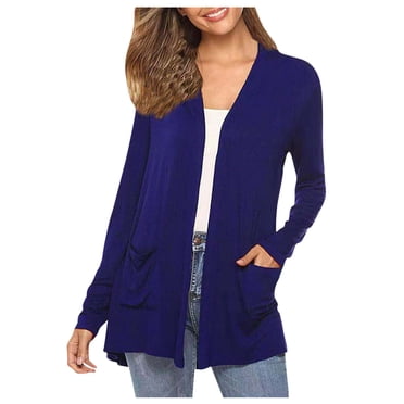 Cameland Women Lightweight Cardigans Open Front Casual Solid Color Long Sleeve Knit Sweater Cover Up with Pockets