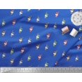thumbnail image 2 of Soimoi Blue Georgette Viscose Fabric Coffee Glass & Dots Print Fabric by Yard 42 Inch Wide, 2 of 3