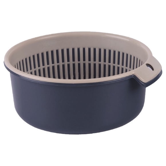 4-In-1 Durable Plastic Colander with Bowl Set, Rotatable Strainers for Kitchen, Fruit Cleaner, Washing Fruit & Draining Pasta, Mixing Bowl, Fruits Vegetables Cleaning Tools Strainer