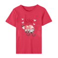 thumbnail image 5 of Pisexur T-shirt de la Saint-Valentin pour Femmes, Imprimé Amour, Manches Courtes, Col Rond, 5 of 5