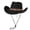 Black, variant on Xfvqtps Mens and Womens Cowboy Hat Adjustable Strap Wide Brim Vintage Decoration Western Cowboy Style Sun Hat