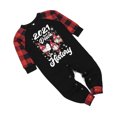 thumbnail image 3 of Kmbangi Christmas Family Pajamas Set, Plaid Letter Print Tops+Pants/Romper, 3 of 8