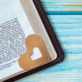 thumbnail image 1 of XZNGL Leather Heart Bookmark Corner Leather Bookmark Personalized Hand Reading Bookmark with Velvet Bag Bookworm Booklover Gift,Heart Gift Bag, 1 of 5