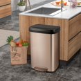 thumbnail image 2 of Costway 13.2 Gallon Step Trash Can Stainless Steel Airtight Garbage Bin for Home Kitchen Golden, 2 of 10