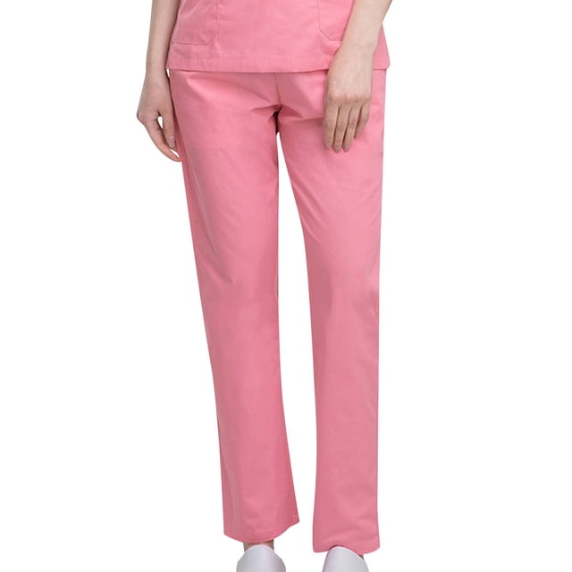 Yuyuzo Women Casual Pants Elastic Drawstring High Waisted Solid Color Slacks Straight Leg Bootcut Trousers