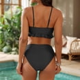 thumbnail image 4 of FhsagQ Women Swimsuit Sets Plus Solid Color Beaded Rope Two Piece Swimsuit Woman Women Swimsuit Sets Costume Swimsuit Sets for Women Swimsuit Sets Cosplay Black S, 4 of 7