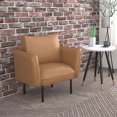 thumbnail image 4 of Chaise d’appoint moderne en similicuir, brun roux, 4 of 7