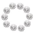 thumbnail image 1 of Baohd 10Pcs Alloy Base Rhinestone Buttons Shine Embellishment Buttons Crystal Flower Clothes DIY Accessories, 1 of 6