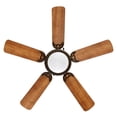 thumbnail image 3 of Hugger 44 inch Oil Rubbed Bronze Dome Style LED Bulb Flush Mount Indoor Ceiling Fan with Light Kit, 3 of 5