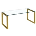 thumbnail image 4 of Gyna Large Coffee Table – Elegant Glass Top with Shiny Gold Legs, Modern Design, 4 of 5