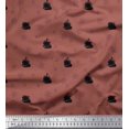thumbnail image 1 of Soimoi Tissu en Voile de Coton Marron Imprimé Nautique Navire & Roue 1 Yard 42 Pouces de Large, 1 of 3