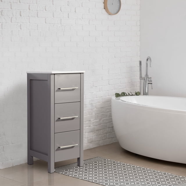 Vanity Art 12 in. W Bathroom Vanity with Engineered Marble Top