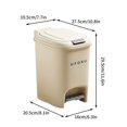 thumbnail image 3 of Penkiiy Trash Can, Plastic Kitchen Waste Bins with Odor Protection of Lid Hands Free with Step On Foot Pedal and Garbage Bag Rings, 3 of 4