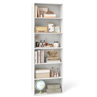 Costway 70" Tall 6-Tier Bookcase with 6 Open Shelves Anti-Toppling Kits for Living Room White