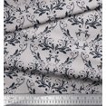 thumbnail image 2 of Soimoi Grey Cotton Cambric Fabric Filigree Damask Decor Fabric Printed Yard 56 Inch Wide, 2 of 3