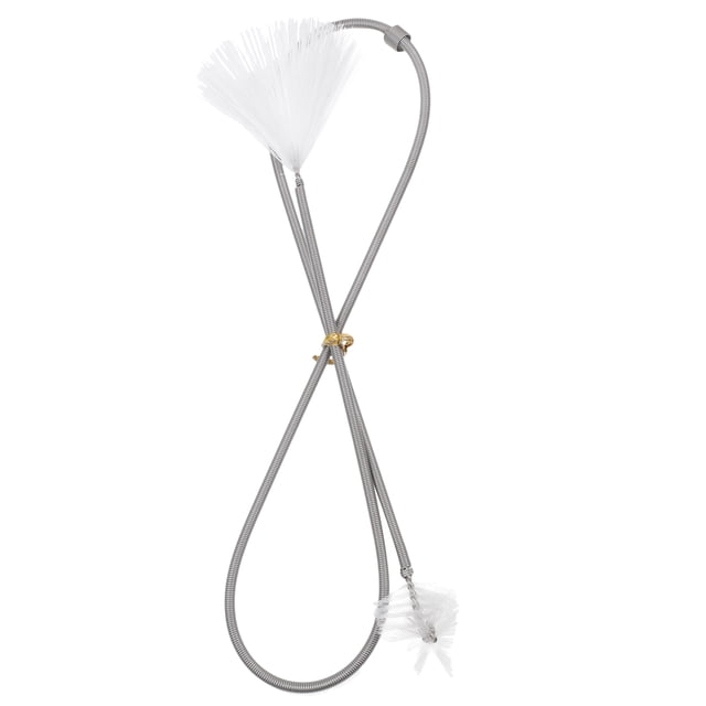 Miangastore Inlet Outlet Pipe Cleaning Brush Silver 1Pcs 26.8X1.6X0.4In