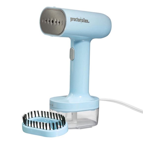 Proctor Silex® Défroisseur à Vapeur et Fer 2-en-1 Compact, Portatif de Voyage, 1200 W, Réservoir Amovible 120 ml, Bleu, Modèle 11585