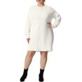 thumbnail image 2 of GRACE & GRANDEUR Robe Chandail Grande Taille pour Femmes à Manches Longues en Tricot, Chandail Court, Robes Chandail Blanches 4X, 2 of 6