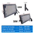 thumbnail image 4 of Projecteur LED 50W 100W Extérieur RGB Projecteur Extérieur Étanche Lampe de Rue Éclairage de Jardin, 4 of 8