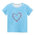 thumbnail image 4 of Rbaofujie Girls Graphic Tees Short Sleeve Heart Printed Shirts Blouse Tops, 4 of 4