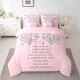 thumbnail image 2 of Erosebridal Ensemble de Literie à Imprimé Cœur d'Amour Format Simple, Ensembles de Couette Romantiques de la Saint-Valentin avec Draps, Rose, Réversible, 2 of 5