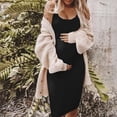 thumbnail image 3 of Robe Femme Enceinte Sans Manches Robe Courte Couleur Unie Tenue d'Été, Noir, TG, 3 of 5