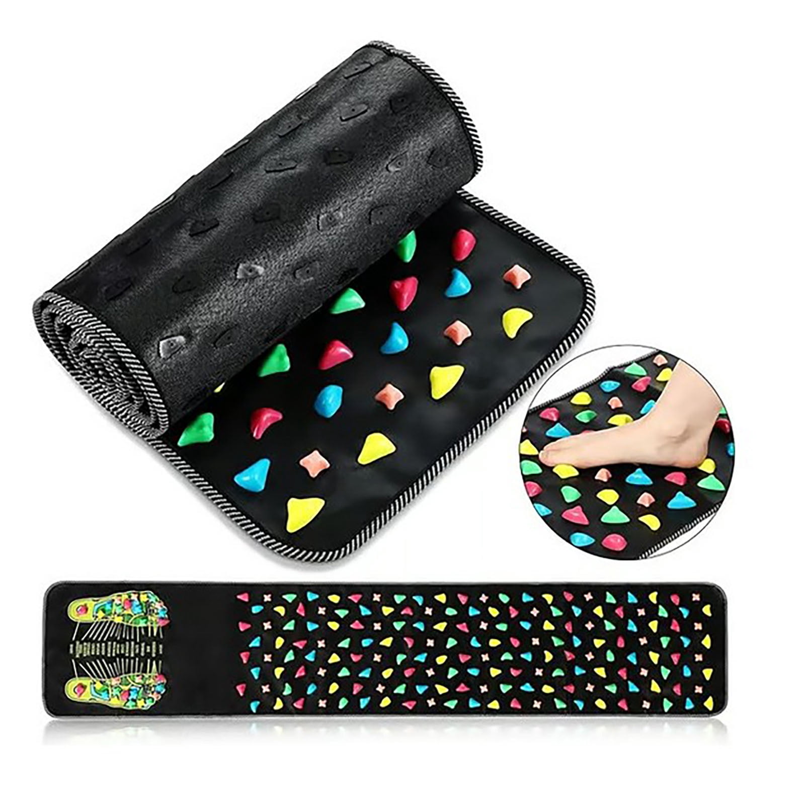 Djiypn Foot Massage Mat with Reflexology Stones, Acupressure Mat for Relaxation Circulation, Large Size Yoga Mat for Home